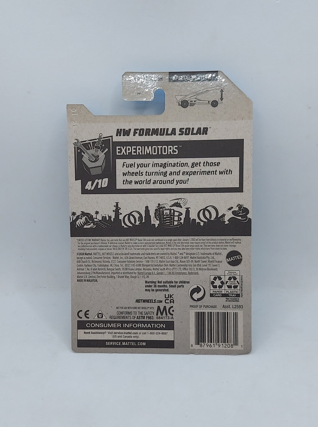2020 Hot Wheels - HW Formula Solar (Leaves) Experimotors 35/250 image 2