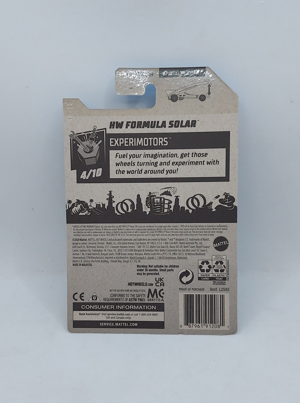 2020 Hot Wheels - HW Formula Solar (Leaves) Experimotors 35/250 image 2