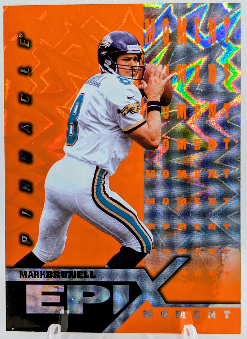 1997 Pinnacle Epix Moment Mark Brunell Orange #E13 Jacksonville Jaguars