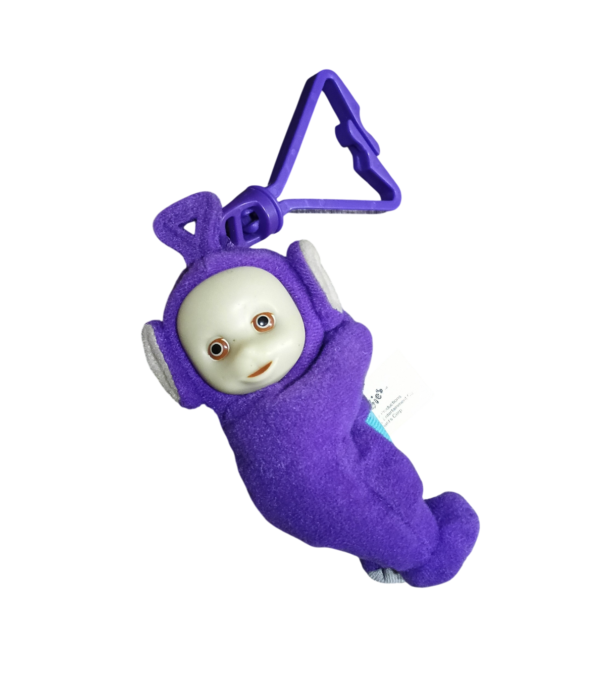 2000 McDonald's Happy Meal Teletubbies Purple Tinky Winky Plush Grabber Clip
