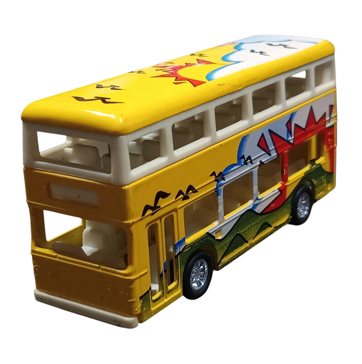 Kintoy Pull Back Die-Cast Yellow Double Decker Bus Outdoor