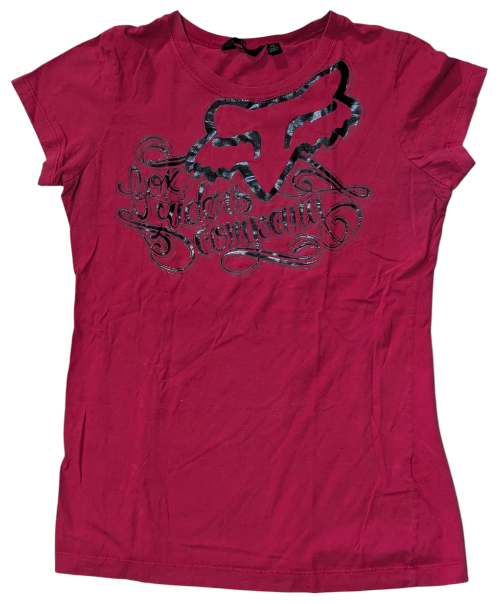 Fox Riders Co Girls XL Red Graphic Logo Casual T-Shirt
