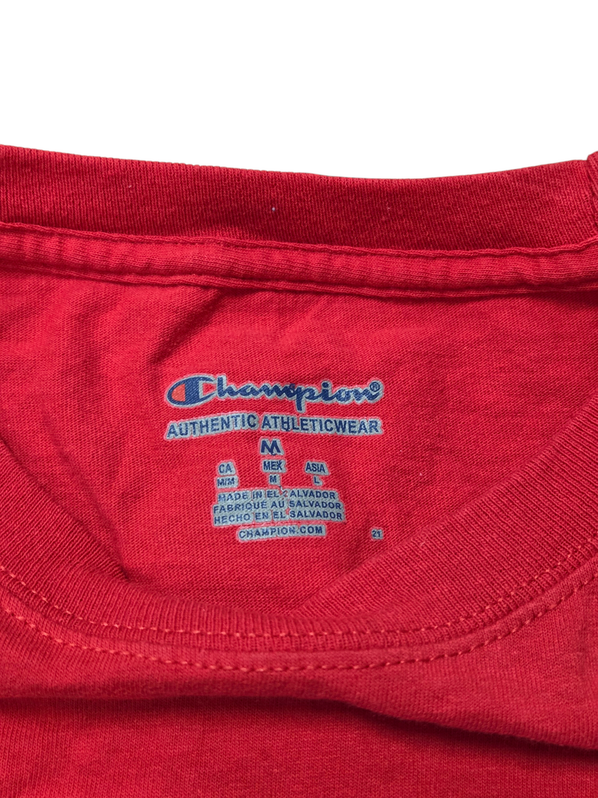 Champion Texas Tech Red Raiders Red Big Logo Sports T Shirt Size Medium image 3