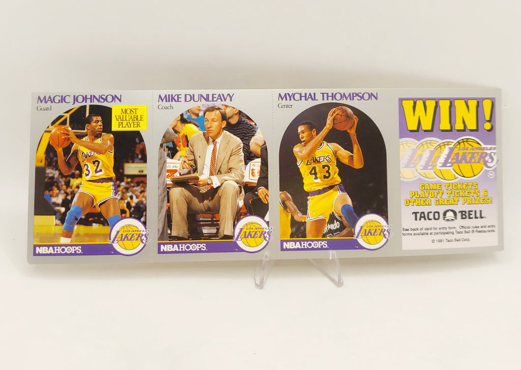 1990-91 NBA Hoops L.A. Lakers Taco Bell Basketball Card Sheet