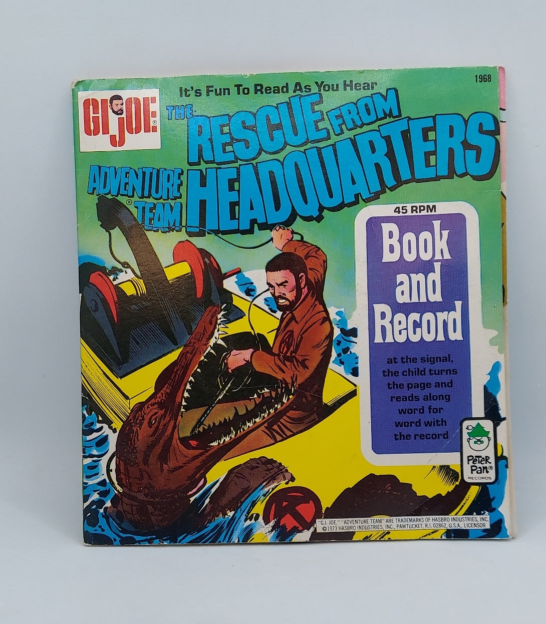 1973 Peter Pan G.I. Joe Rescue From Adventure Team Headquarters Book & Record