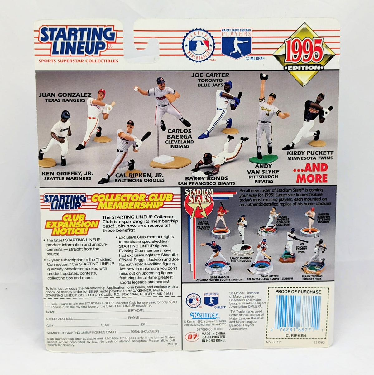 1995 Starting Lineup Cal Ripken Jr Baltimore Orioles Baseball Figure image 2