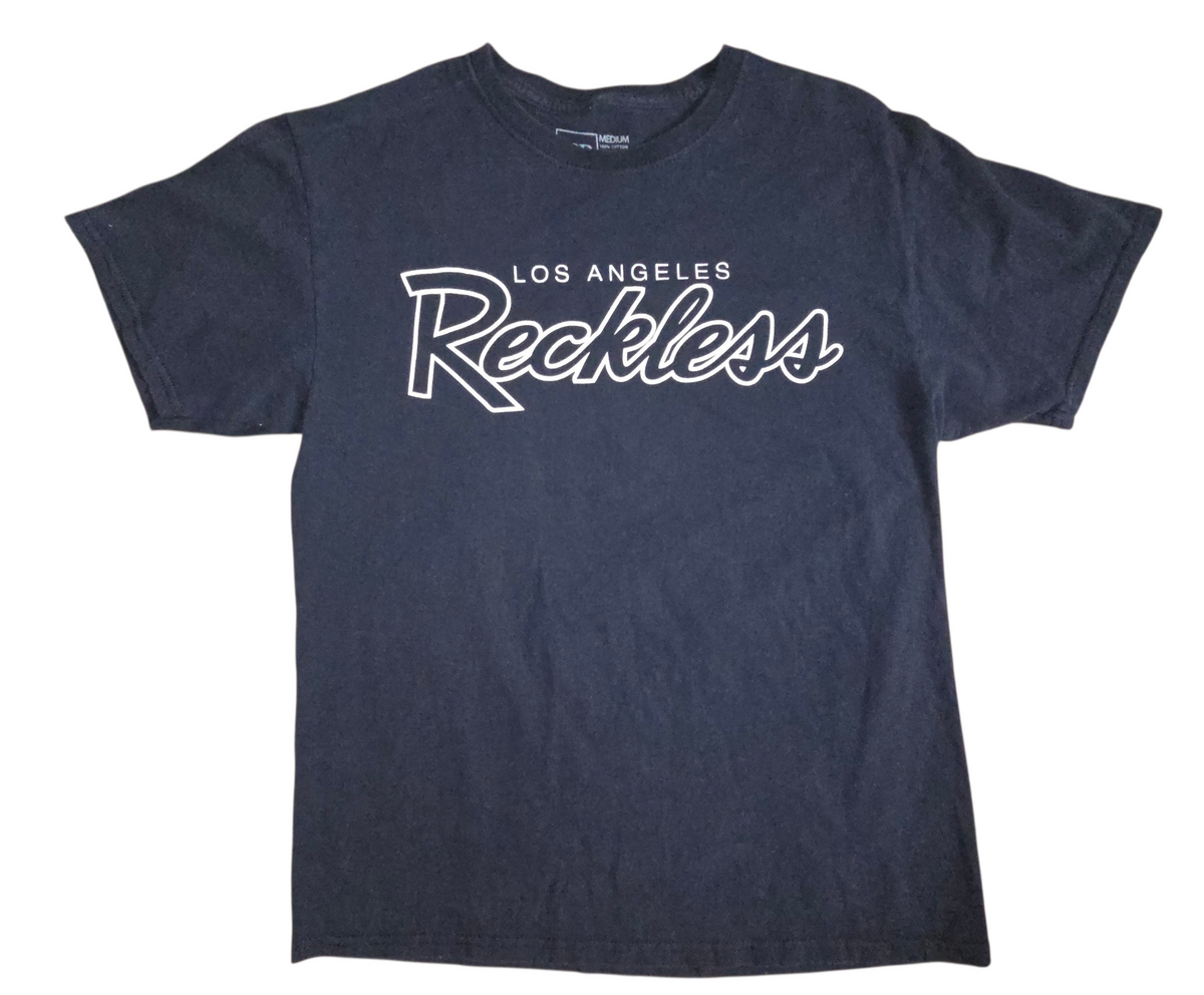 Young & Reckless Los Angeles Script Reckless Graphic Logo Black T-Shirt Medium
