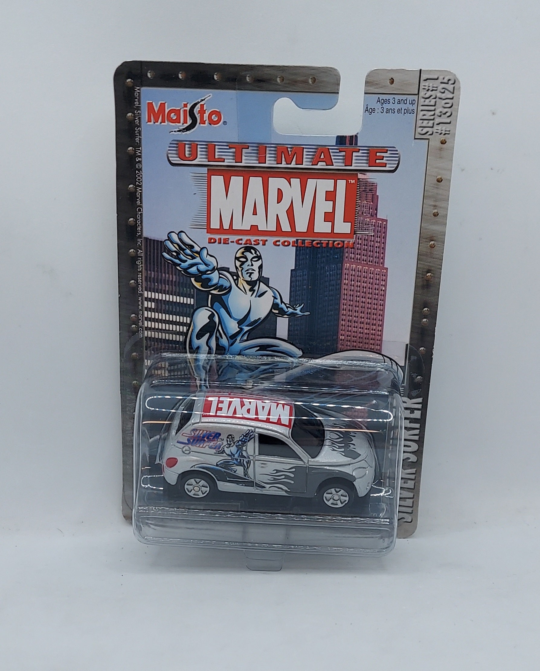 2002 Maisto Ultimate Marvel Die-Cast Silver Surfer Chrysler Panel Cruiser