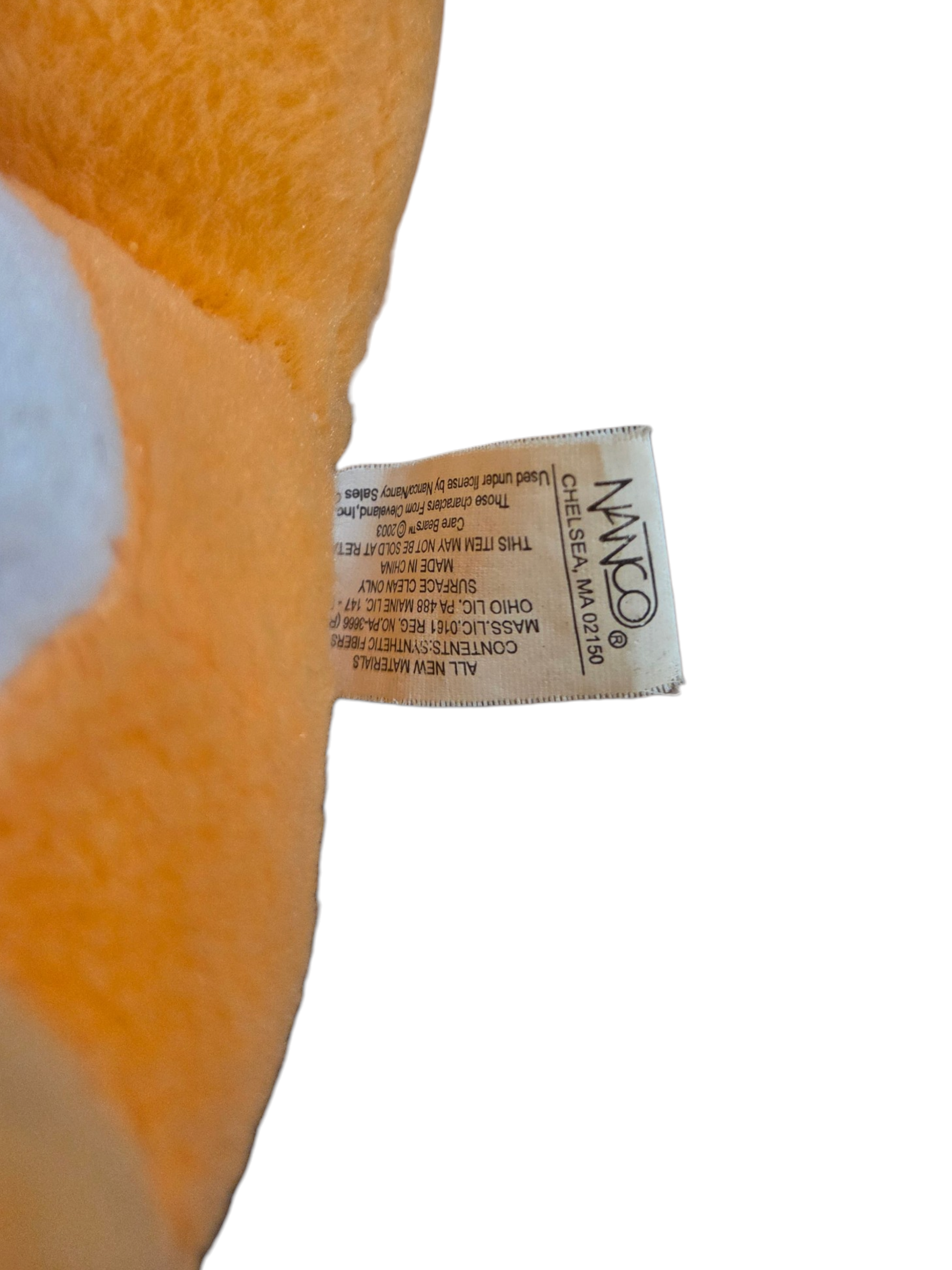 2003 Nanco Care Bear Orange Friend Bear Flowers 6" Plush Stuffed Animal image 3