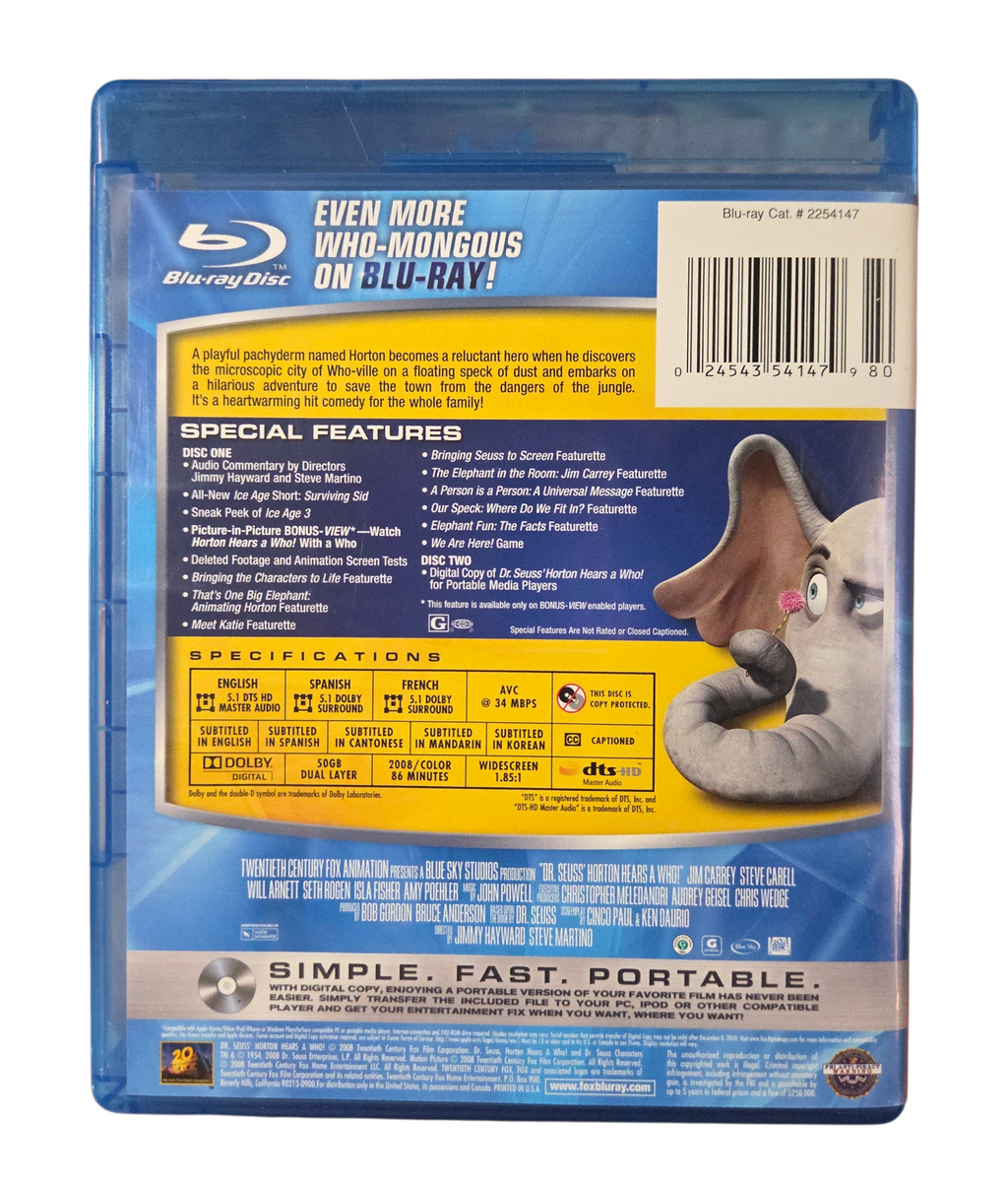 2009 Dr. Seuss Horton Hears a Who Blu-ray image 2
