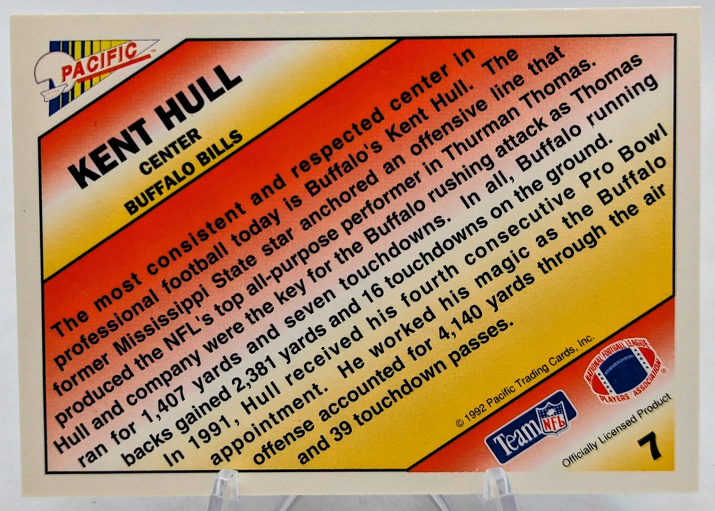 1992 Pacific Picks The Pros Kent Hull Buffalo Bills #7 image 2