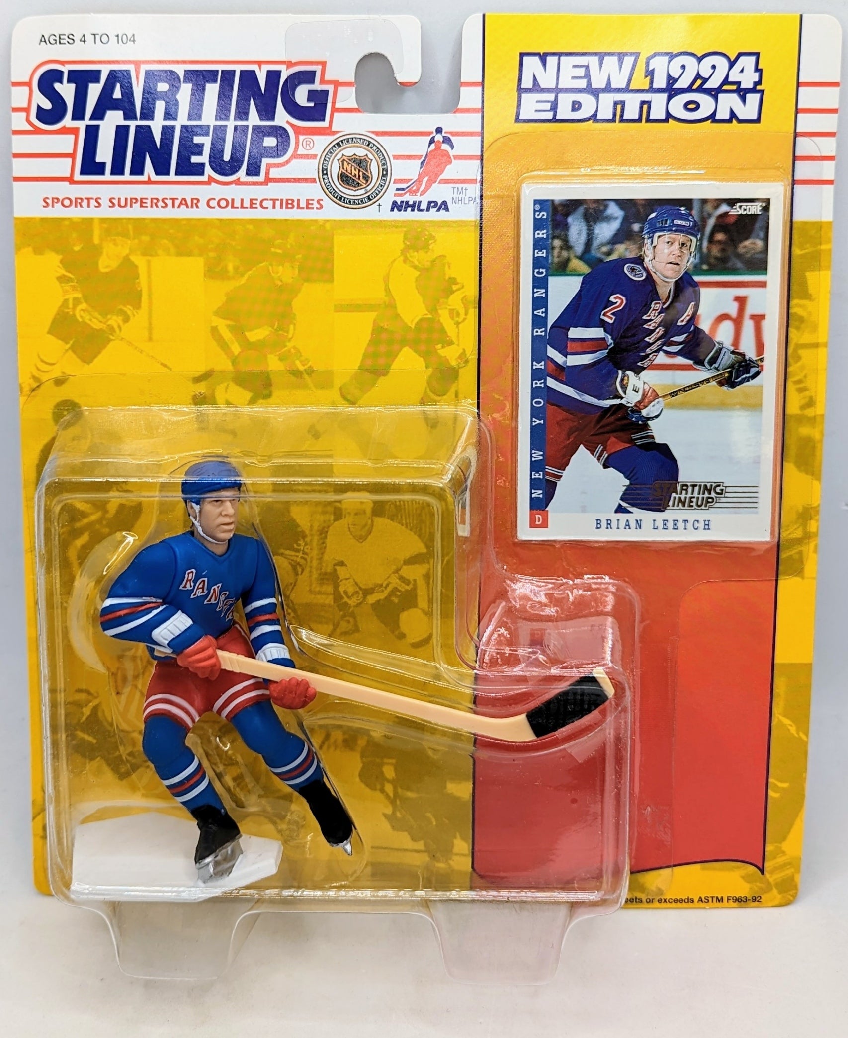 1994 Kenner Starting Lineup Brian Leetch New York Rangers Hockey NHL Figure