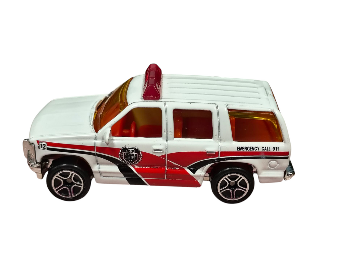 1999 Matchbox Fire Rescue #78 Chevy Tahoe White/Red Chief Emergency SUV 1:67