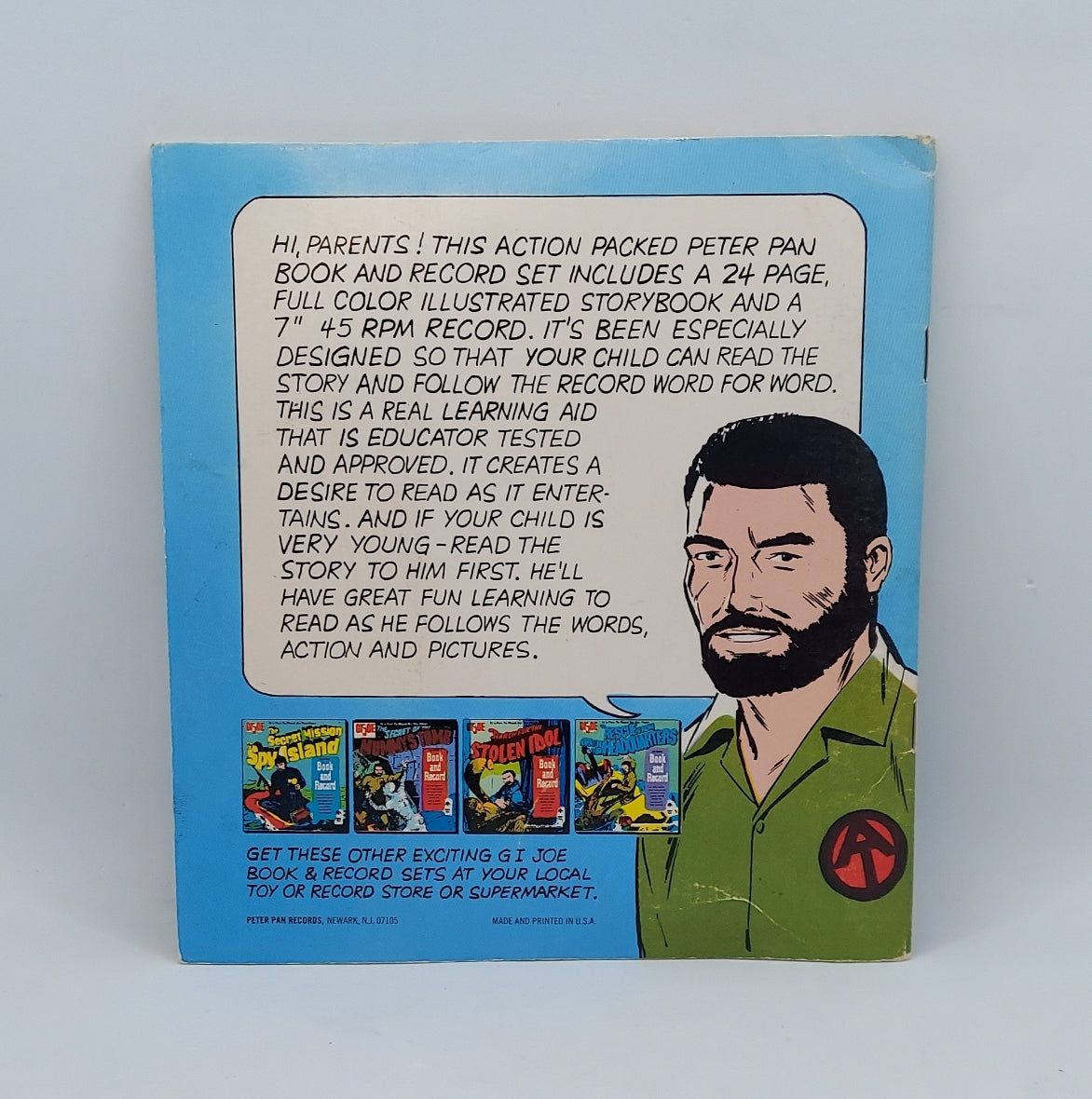 1973 Peter Pan G.I. Joe Rescue From Adventure Team Headquarters Book & Record image 3
