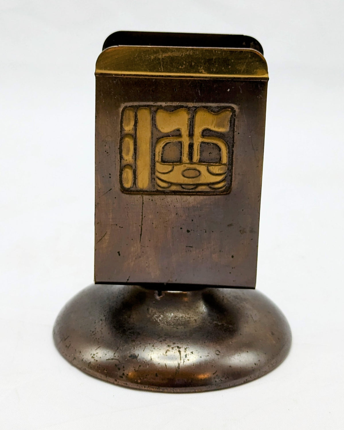 Vintage Benedict Maya Bronze Tobacco Accessory Stand image 2