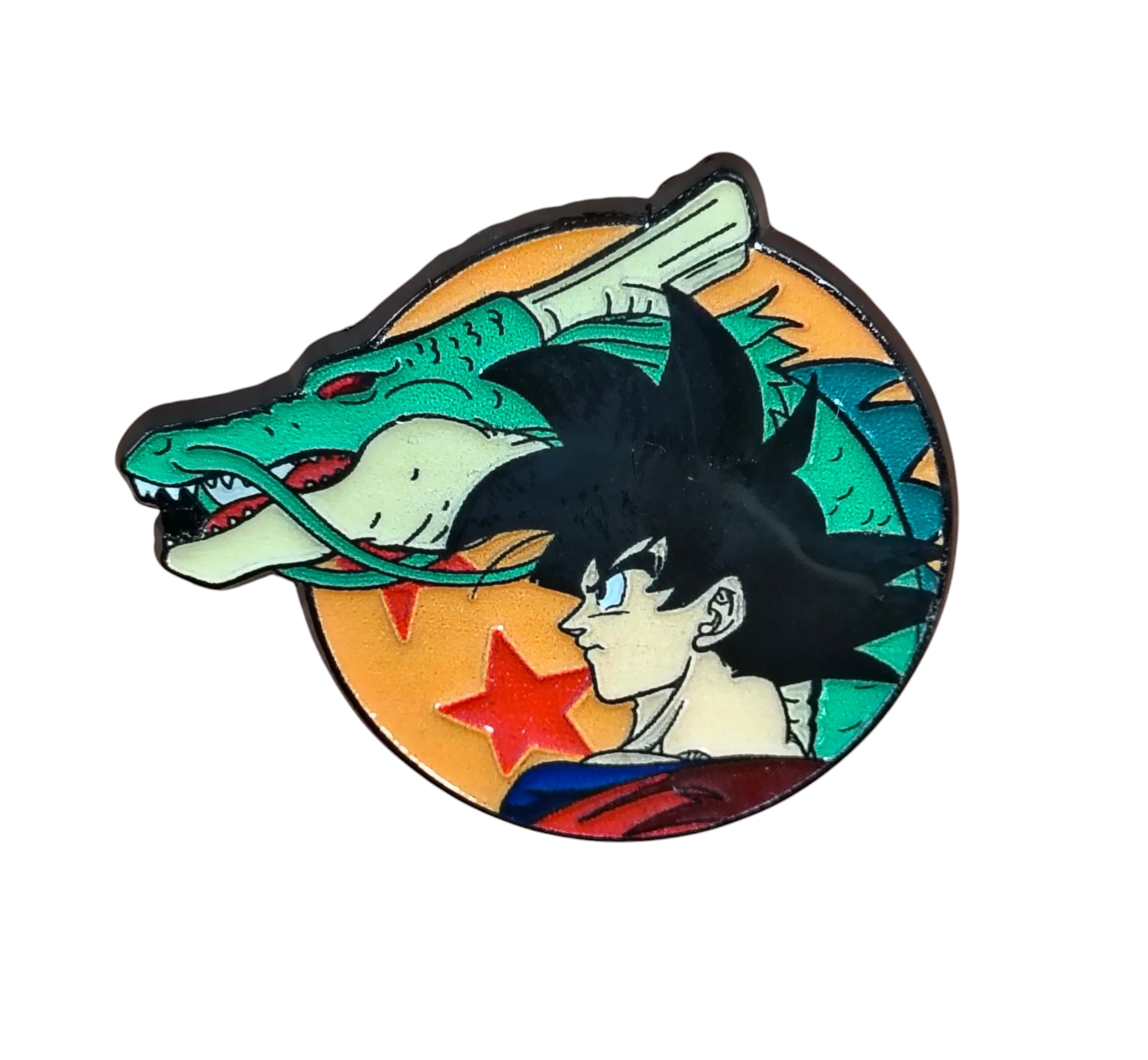 Dragon Ball Z Goku And Shenron w/ Dragon Ball Background Character Enamel Pin