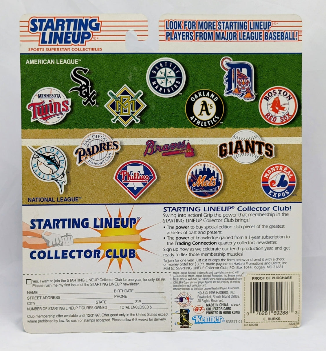 1996 Starting Lineup Ellis Burks Colorado Rockies Baseball Figure image 2