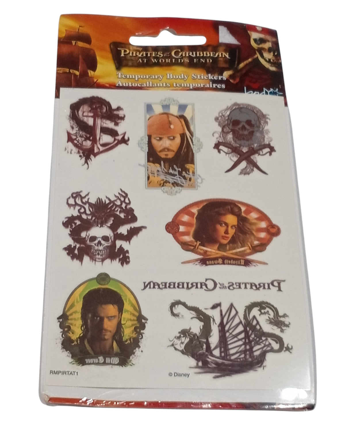 Pirates of The Caribbean At World’s End Temporary Body Stickers Johnny Depp - DT