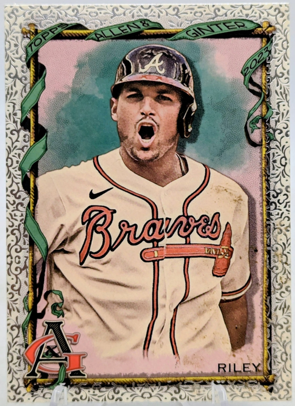 2023 Topps Allen & Ginter Foil Filigree Austin Riley Braves Short Print #394