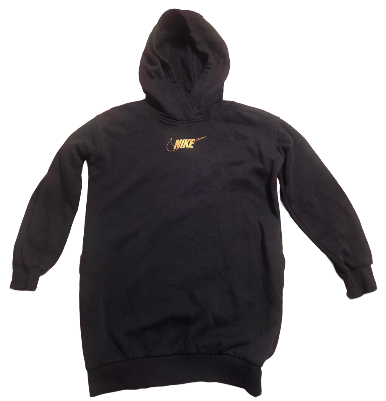 Nike Sportswear Club Dress Girls Black Long Sleeve Fleece Hoodie Size Small