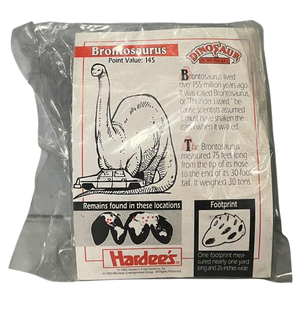1993 Hardees MEG Dinosaur In My Pocket Yellow Brontosaurus Fig Toy image 2