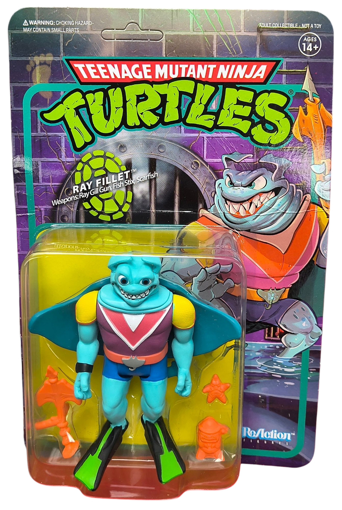 Super7 Reaction Teenage Mutant Ninja Turtles TMNT Ray Filet 3.75 Figure