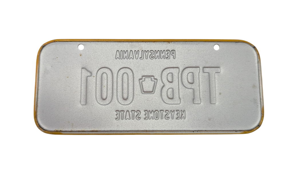 1979 Wheaties Pennsylvania Keystone State Metal Mini Bicycle License Plate image 2