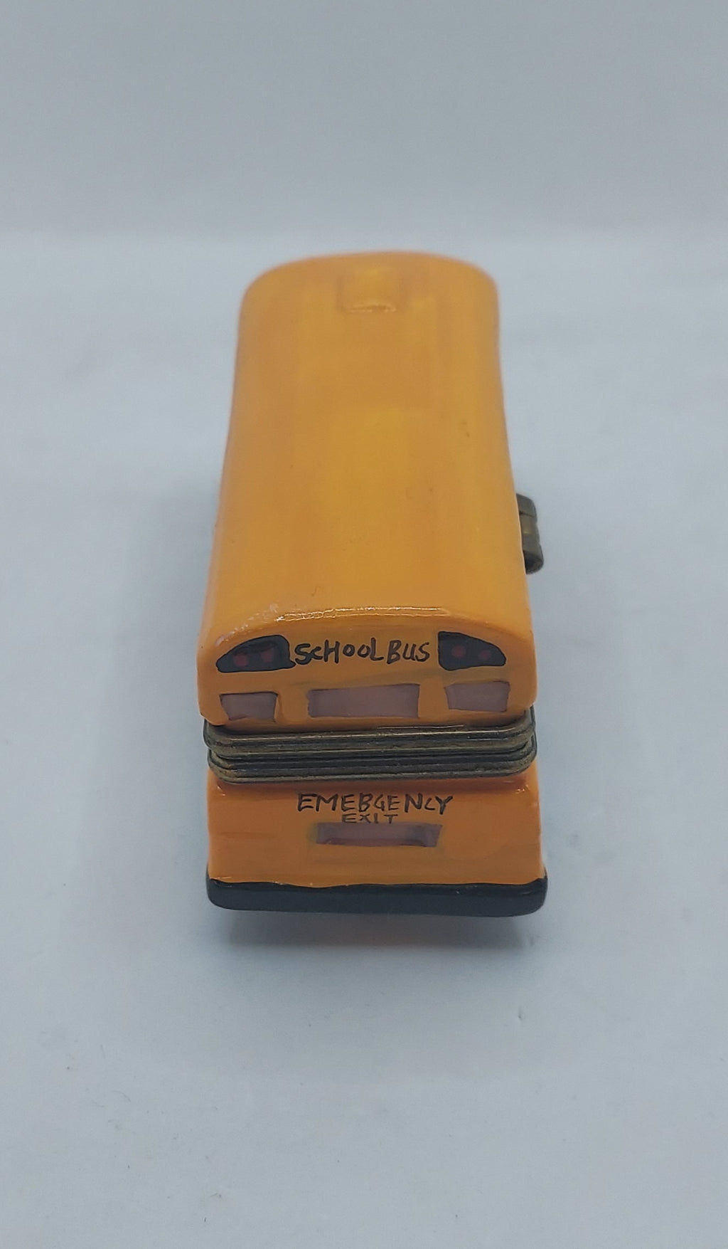 Yellow Ceramic School Bus Trinket Hinged Treasure Box image 4