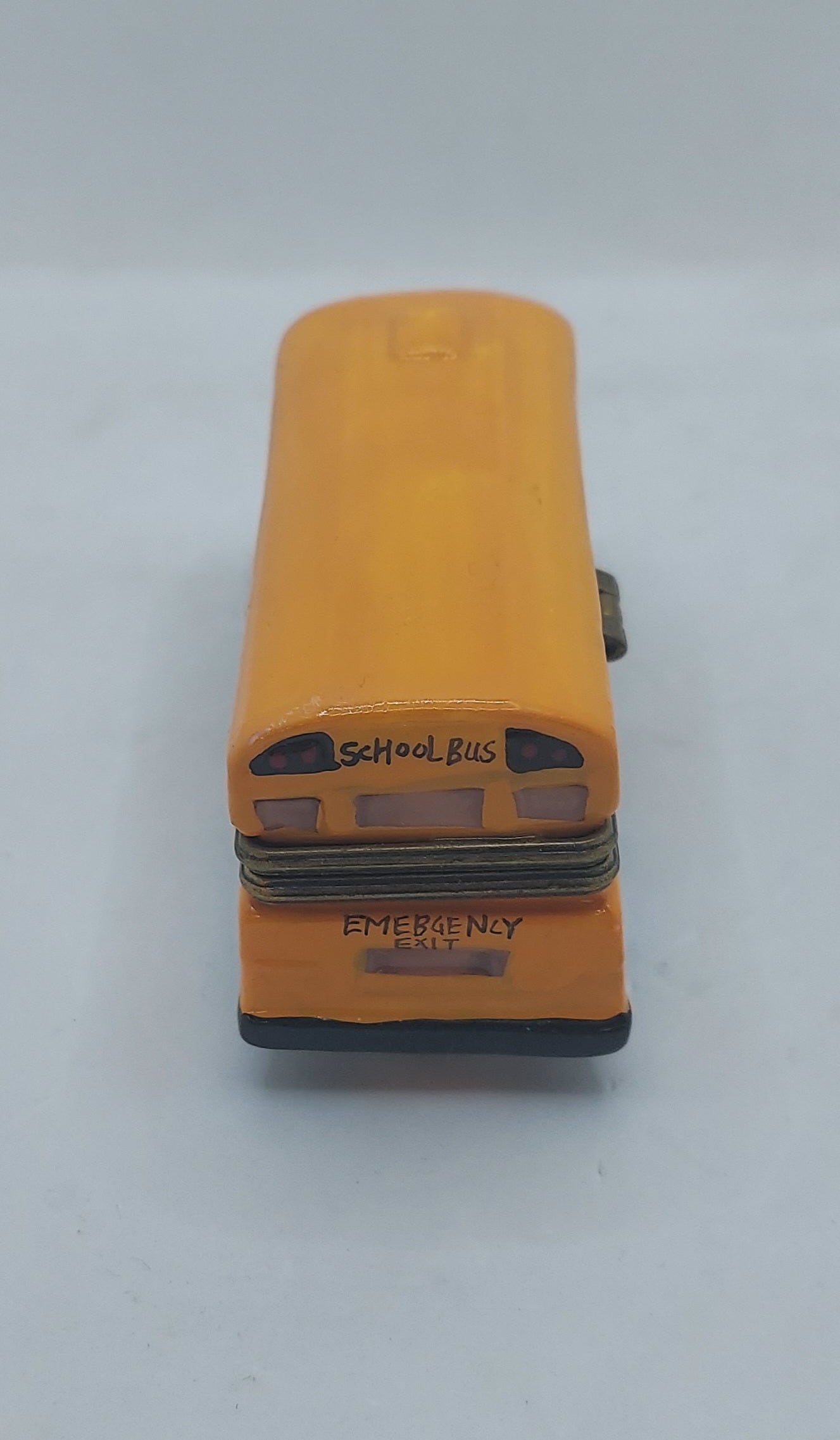 Yellow Ceramic School Bus Trinket Hinged Treasure Box image 4