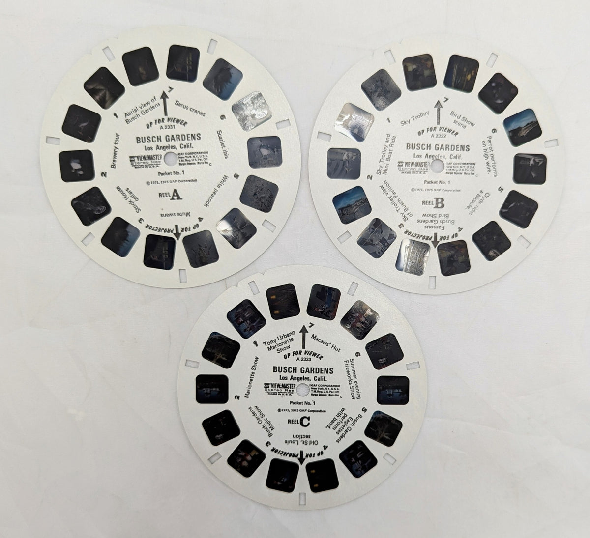 1975 GAF View-Master Busch Gardens Los Angeles California Packet #1 3 Reel Pack image 4