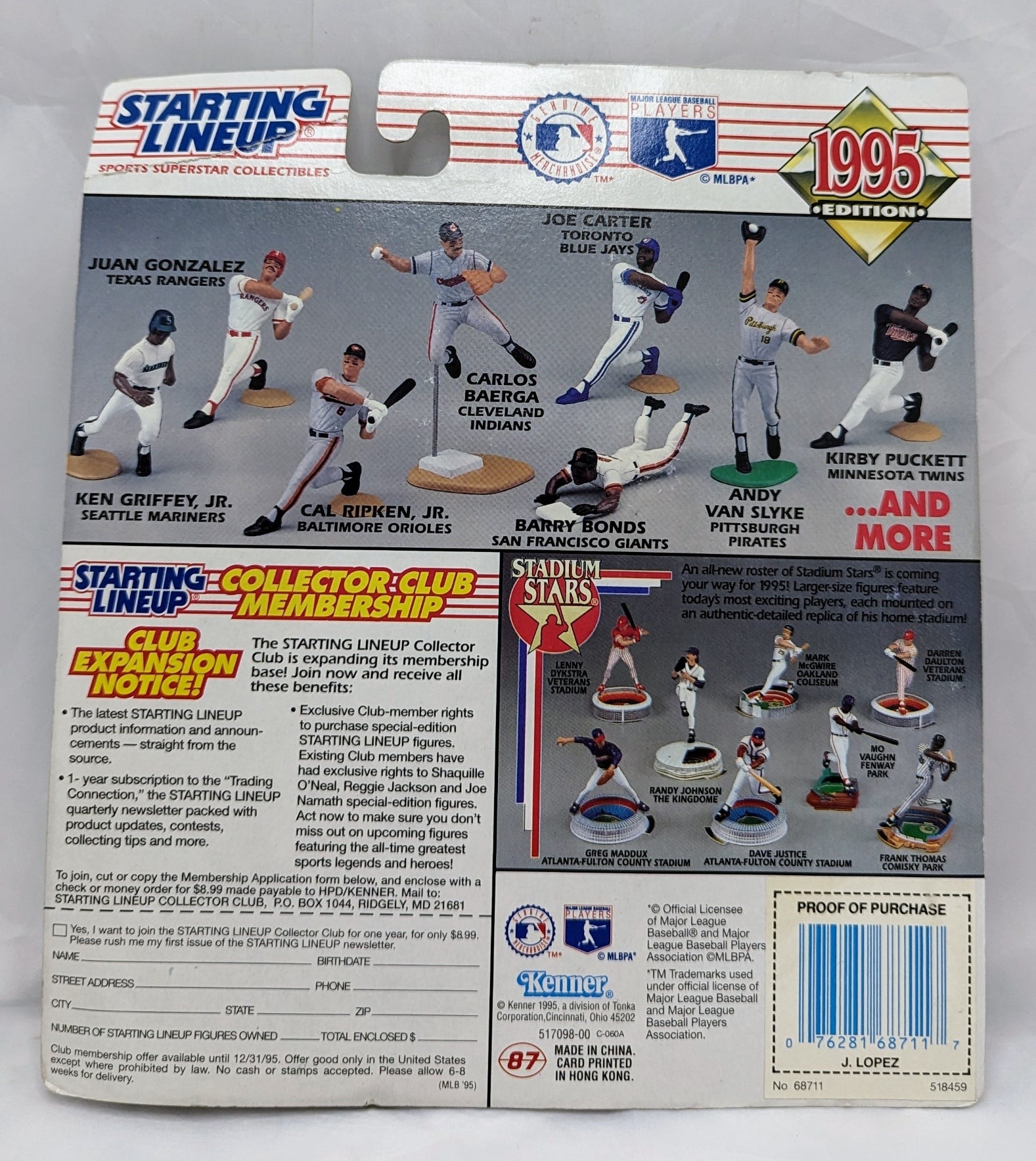 1995 Kenner Starting Lineup Javier Lopez Atlanta Braves Figure image 2