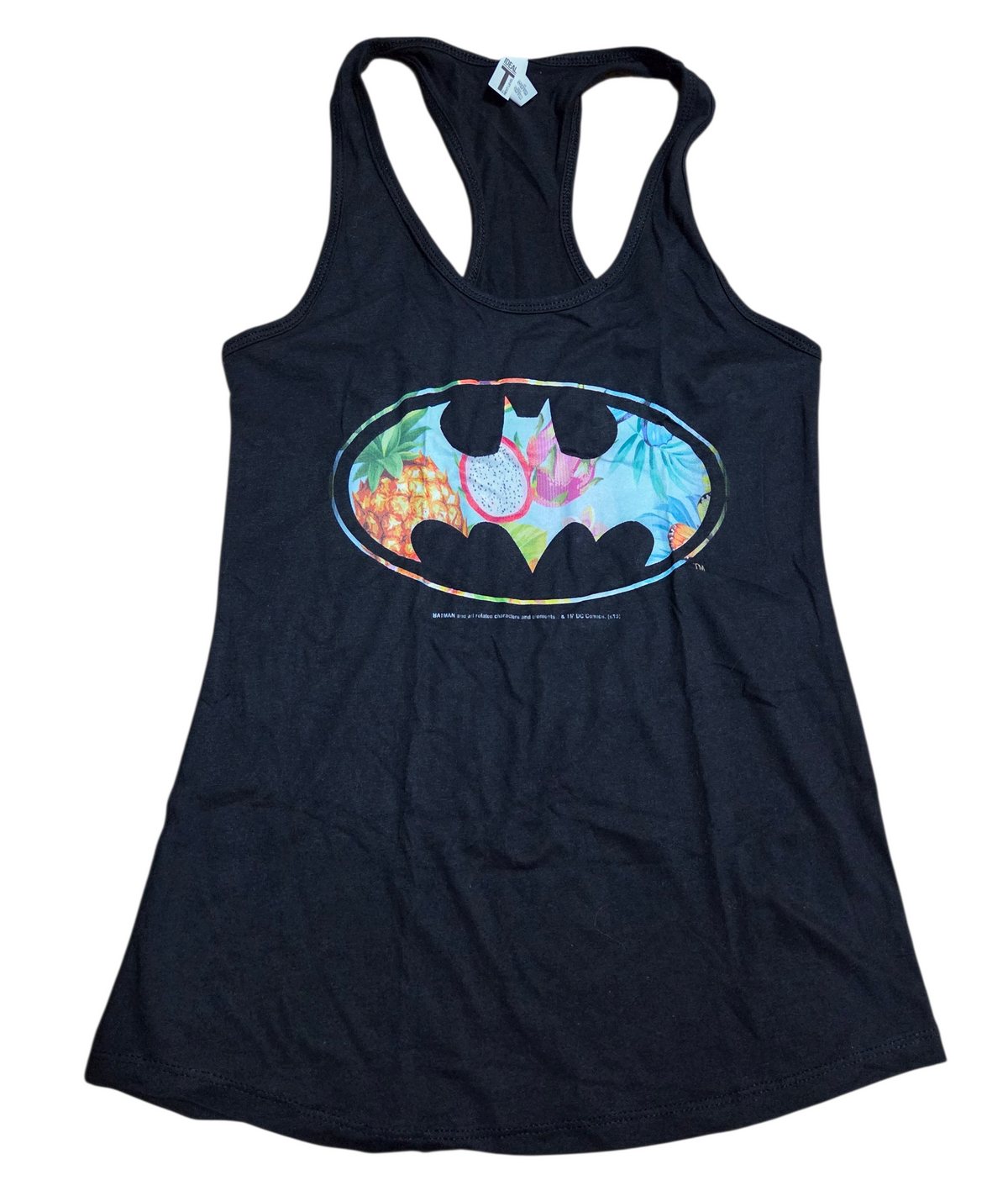 DC Comics Batman Tropical Logo Tank Top Black Size Medium