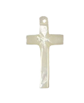 Vintage Drilled Mother Of Pearl Christian Cross Pendant For Necklace