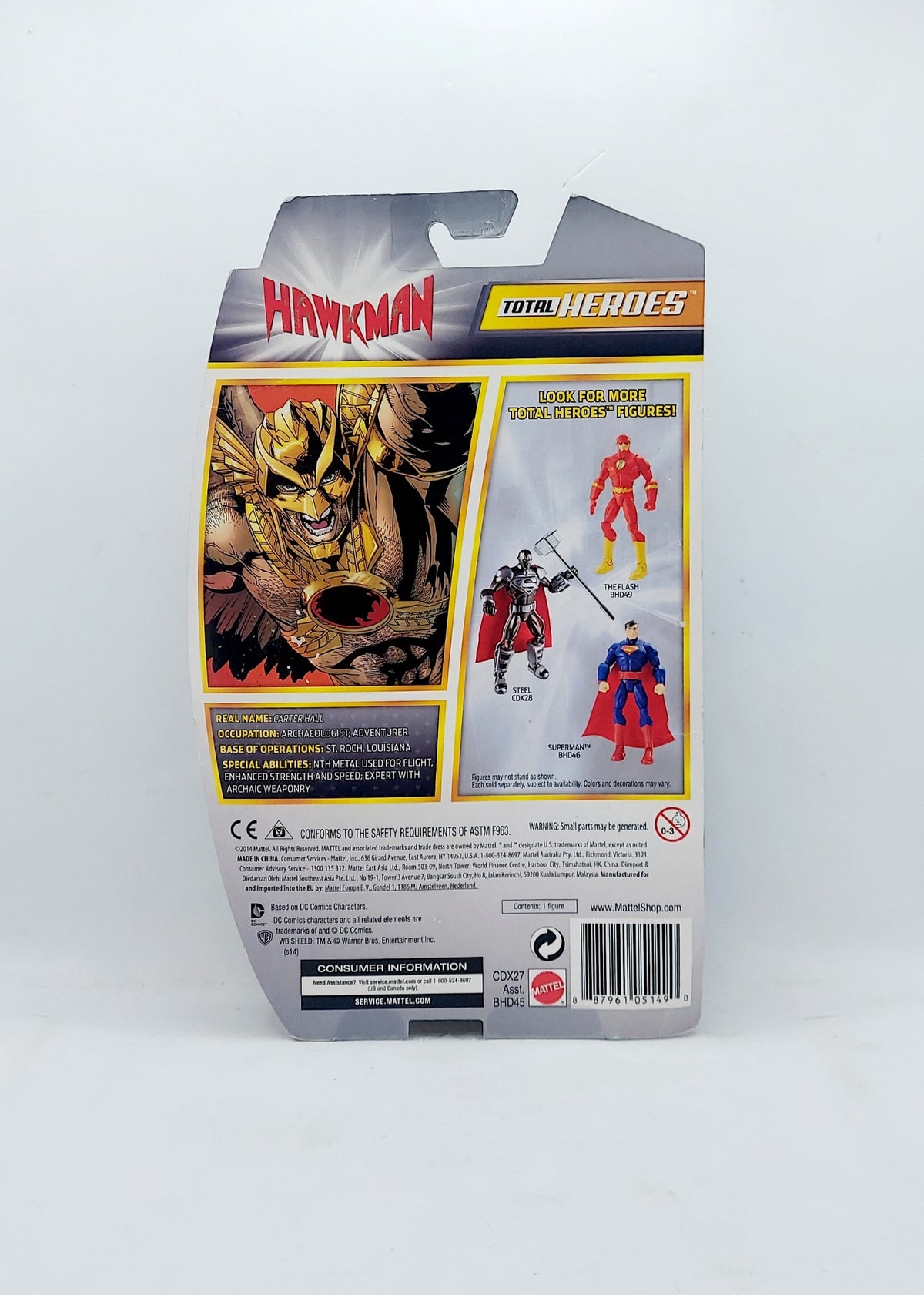 2014 Mattel DC Comics Total Heroes Hawkman 6" Action Figure image 2