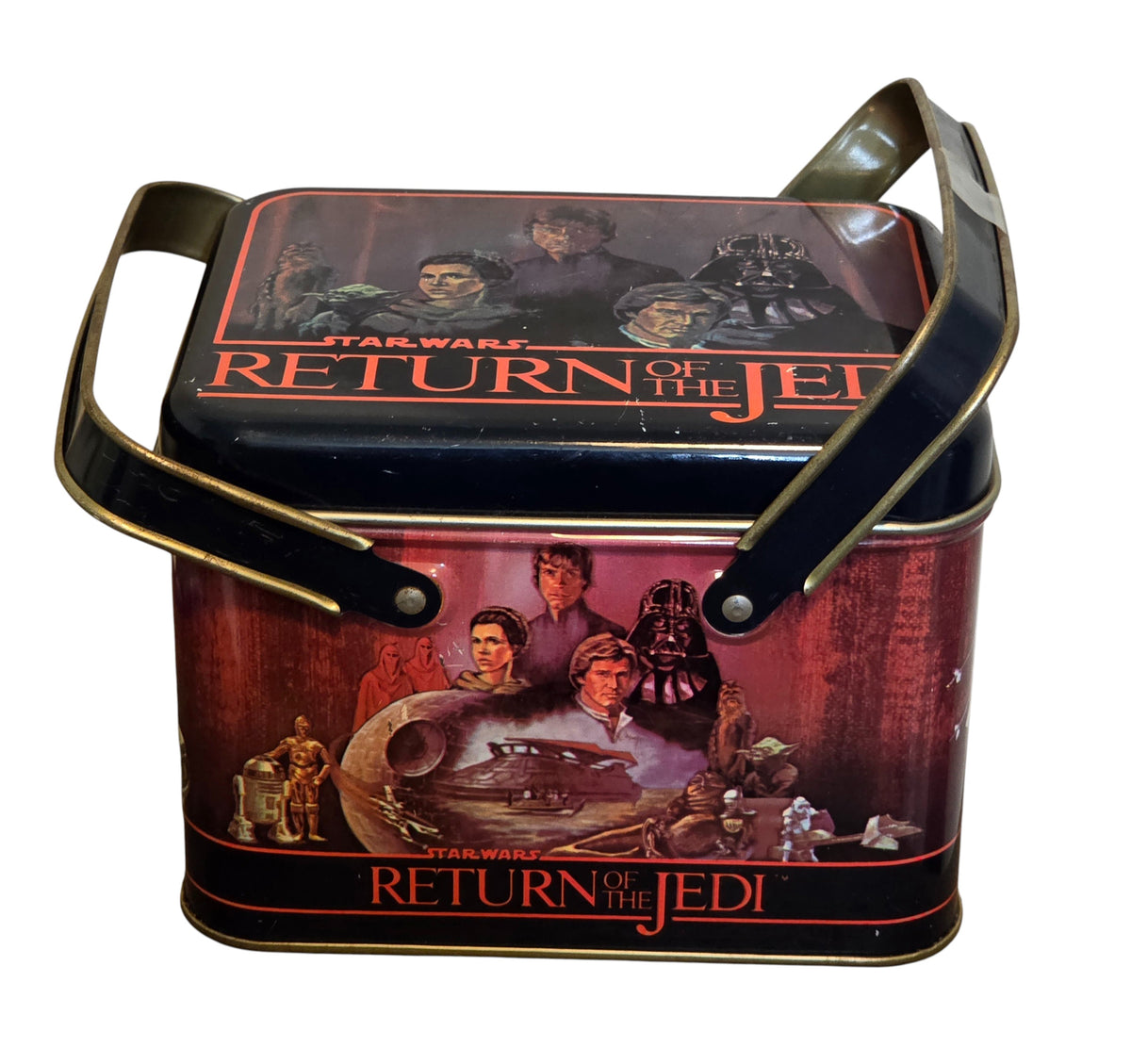 1983 Chein Star Wars Return Of The Jedi ROTJ Collectible Tin Box w/ Handles image 2