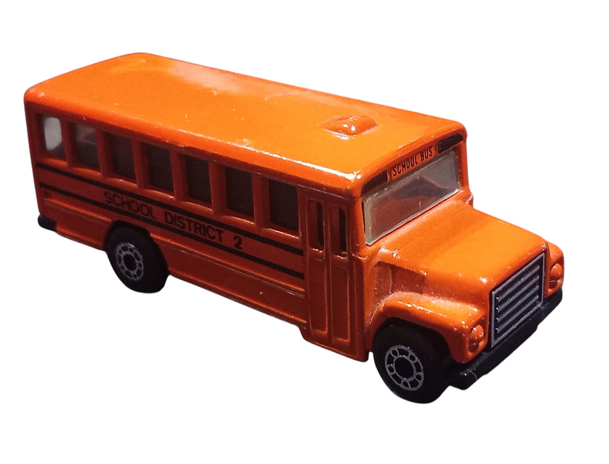 1985 Matchbox #47 School Bus - School District 2 Orange