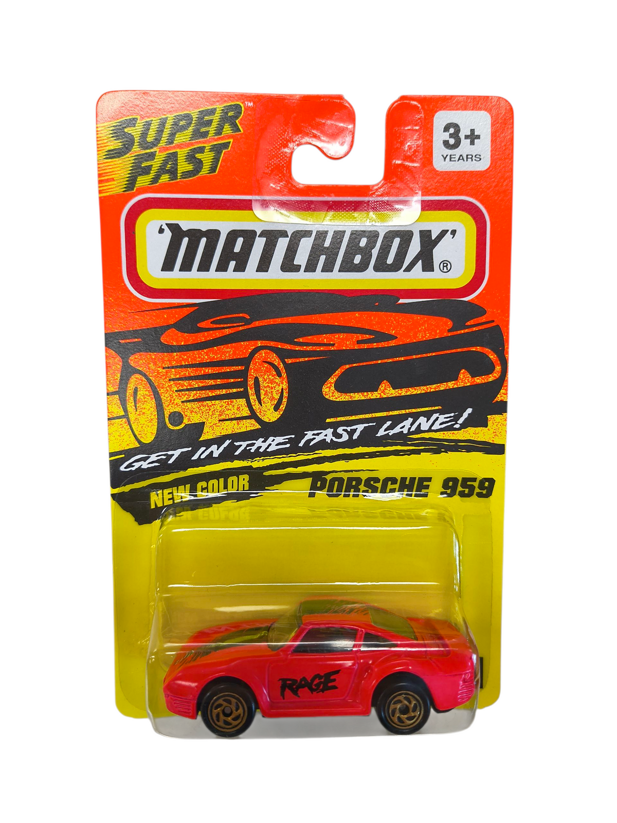 1993 Matchbox Super Fast Red Rage Porsche 959 Sports Car #51 Die Cast