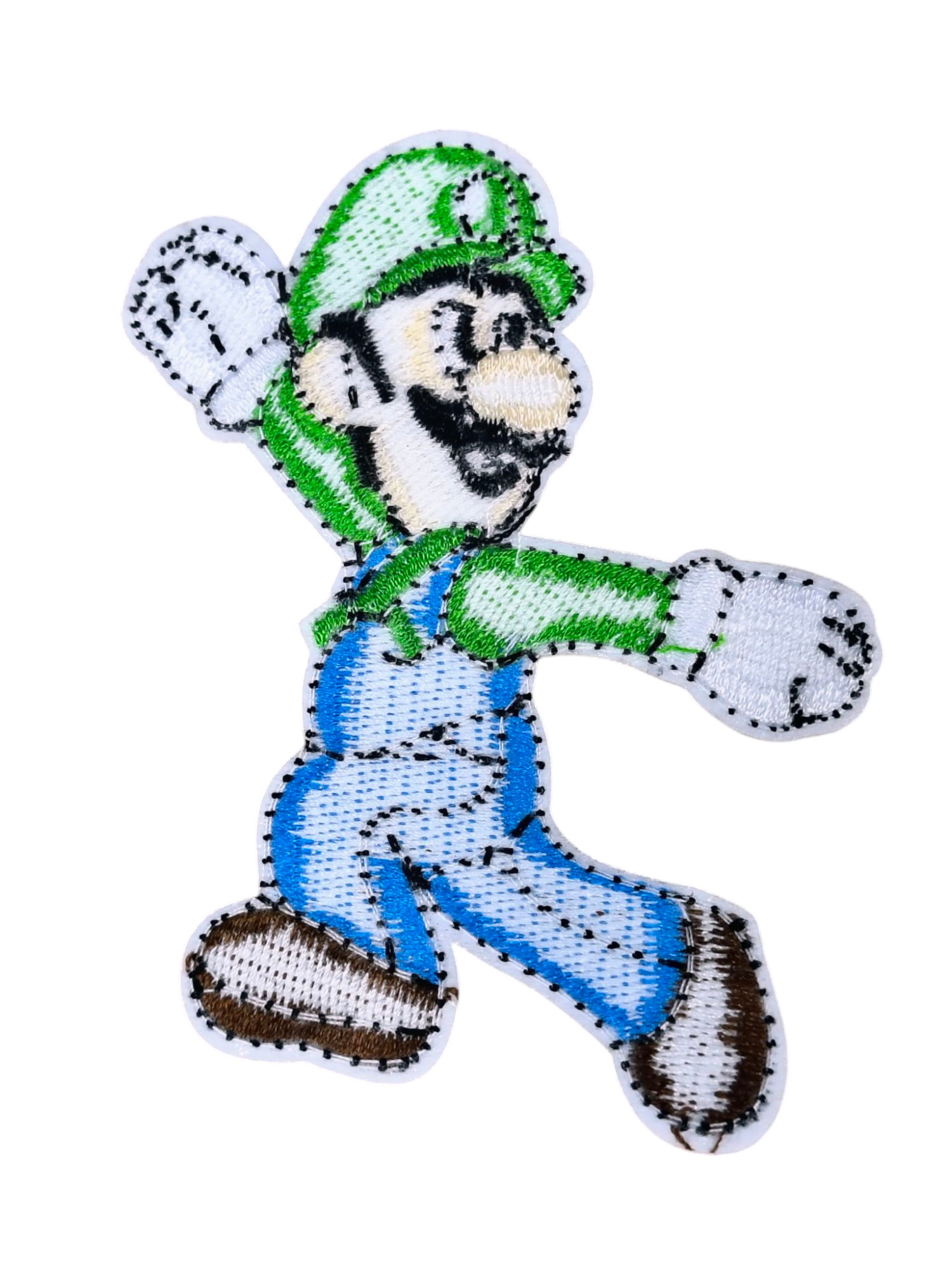 Super Mario - Janky Jumping Luigi Embroidered Iron On 3.5" Patch image 2