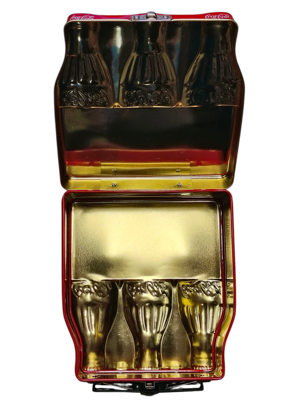 Coca Cola Six Pack Coke Bottle Tin Mini Lunch Box With Handle image 5