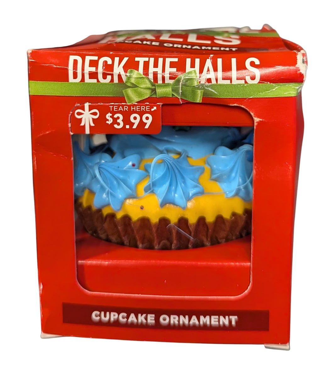 2016 Walgreen Deck The Halls - Blue Foam Frosting Cupcake Ornament