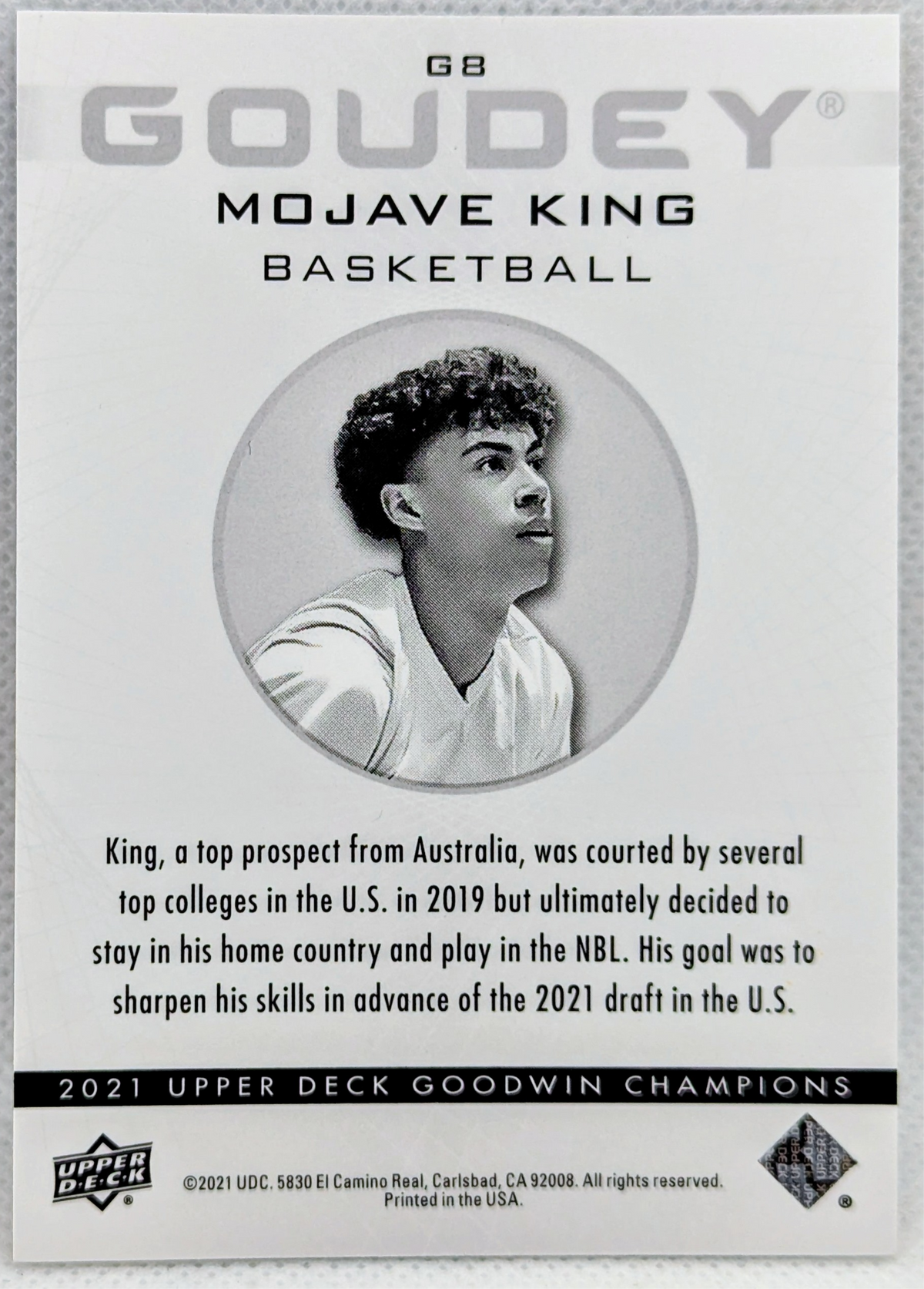 2021 Upper Deck Goodwin Champions Goudey Black Gold /249 Mojave King #G8 image 2