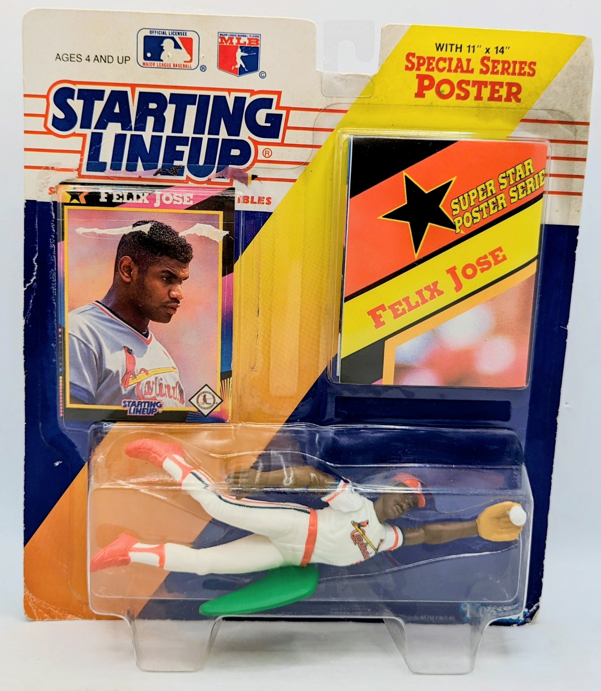 1991 Kenner Starting Lineup Felix Jose St. Louis Cardinals Baseball Figure