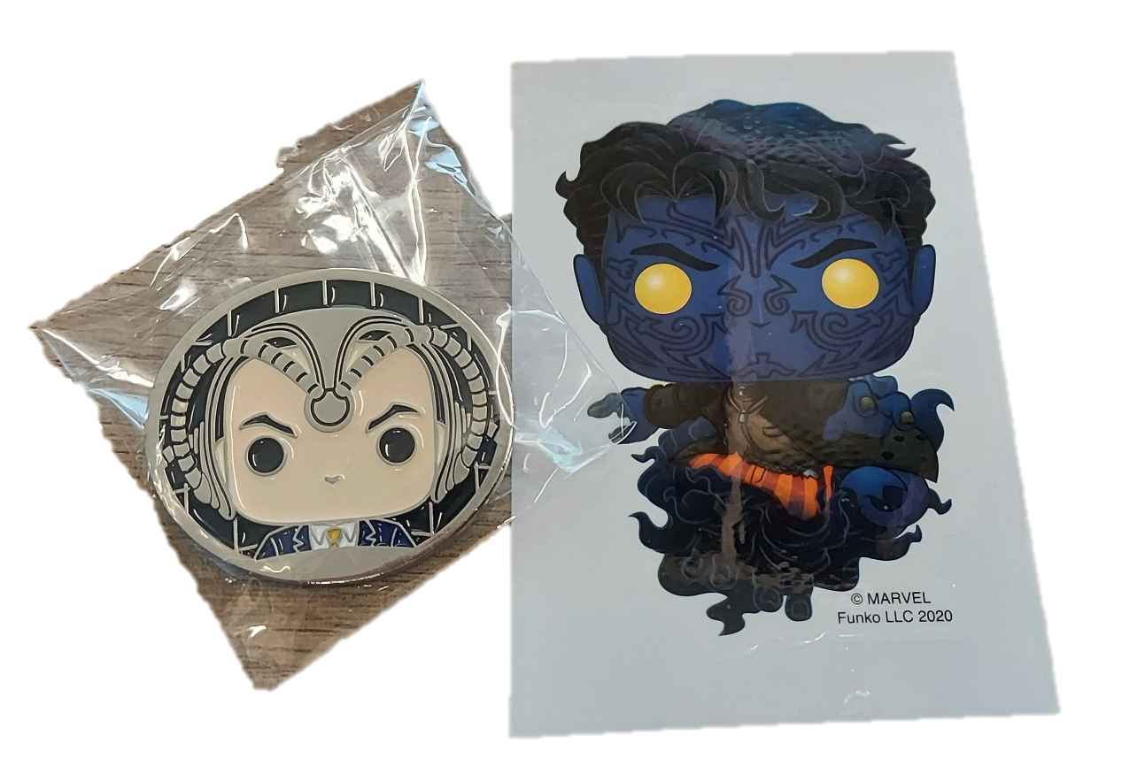Funko Exclusive Professor Xavier Pin And Nightcrawler Sticker