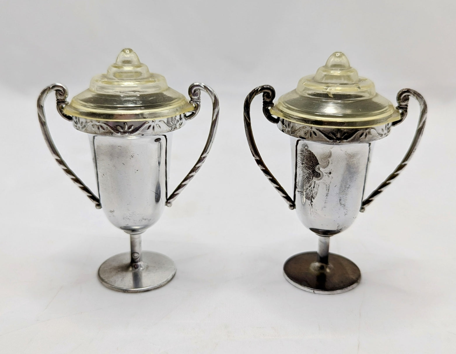 Silver Plastic Trophy Cup Salt & Pepper Shakers