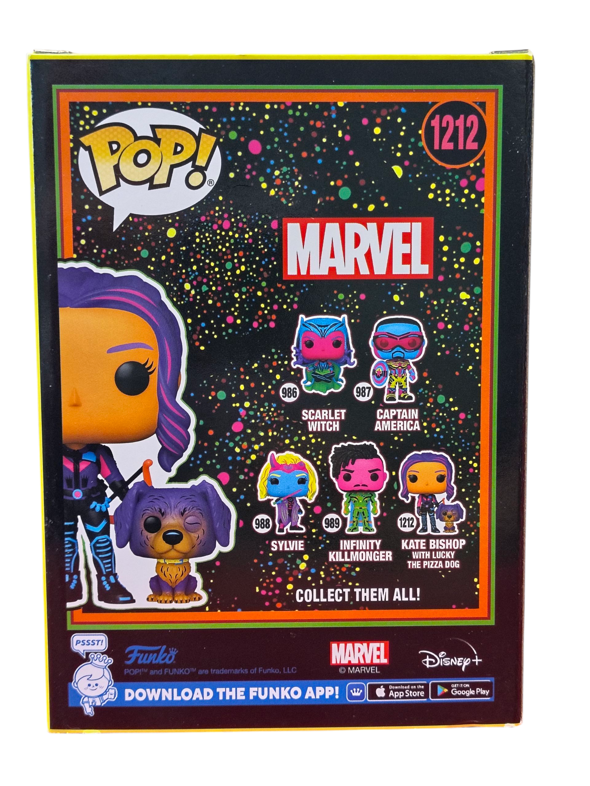 2022 Funko Pop Marvel Kate Bishop & Lucky The Pizza Dog #1212 Exclusive - SC image 2