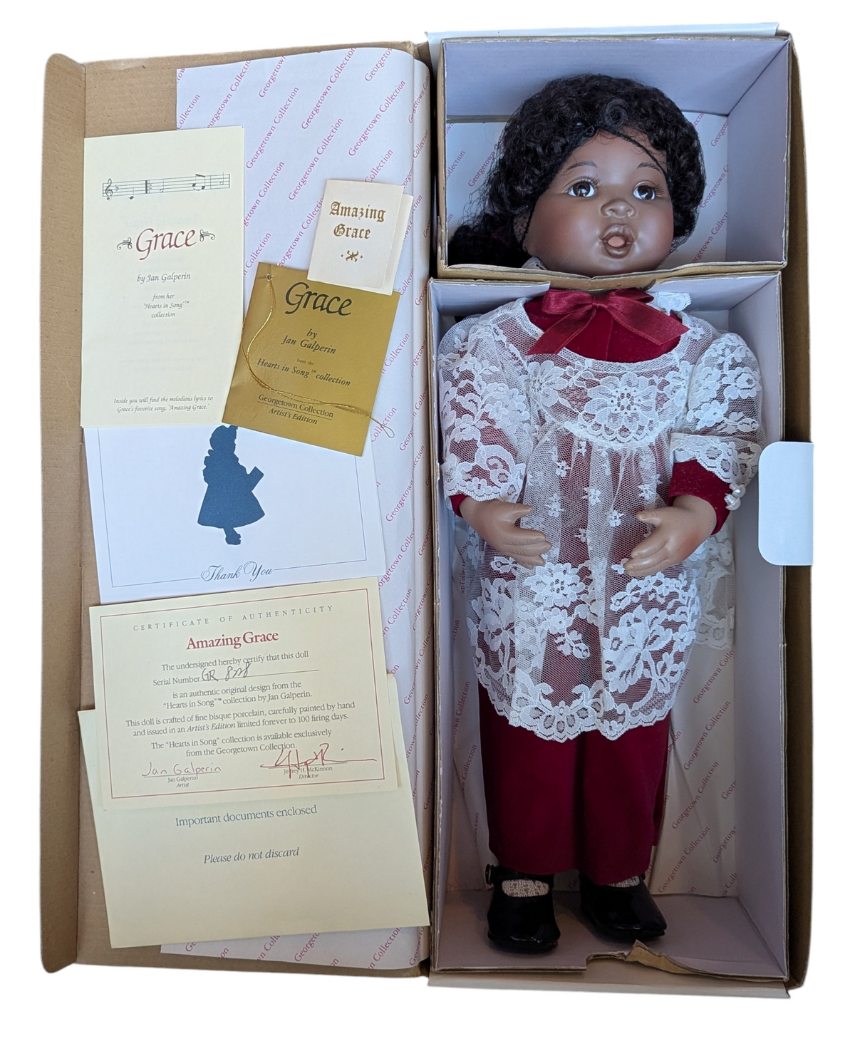 1992 Georgetown Collection Artist's Edition Grace Doll By Jan Galperin 17"