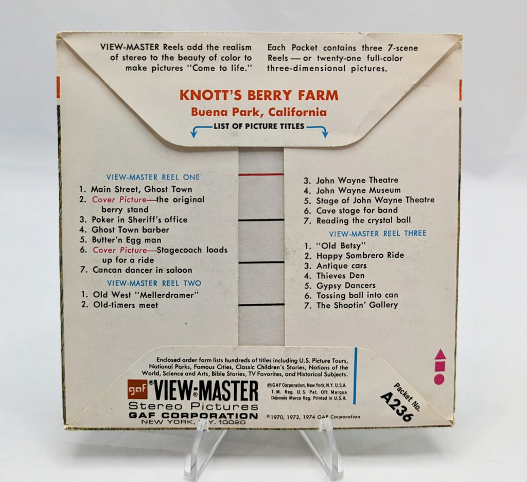 1974 View-Master Knott's Berry Farm Ghost Town Western Showtime & Fun Rides image 2