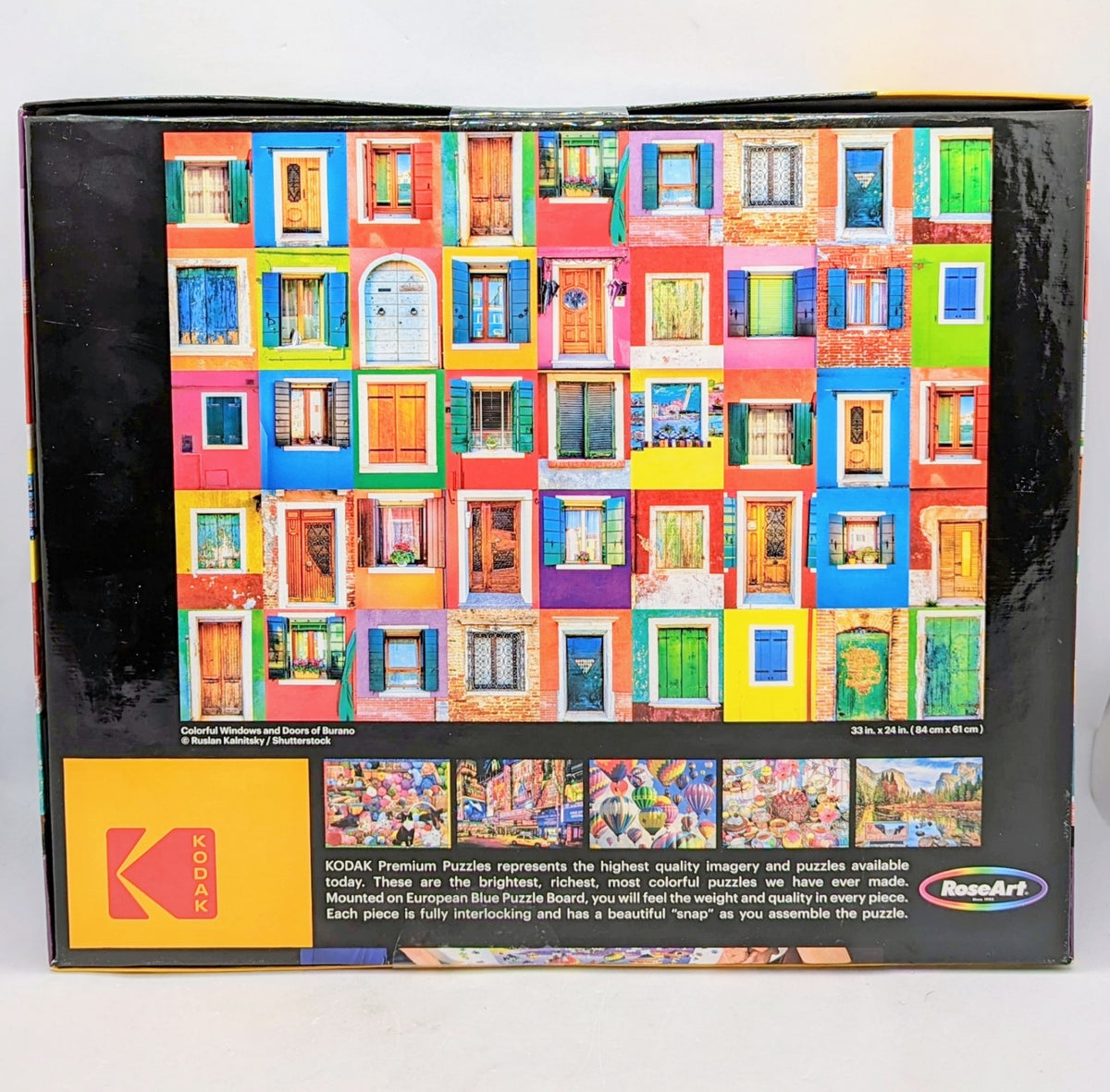 Kodak Premium 1500 Piece Jigsaw Puzzle Colorful Windows and Doors of Burano image 2