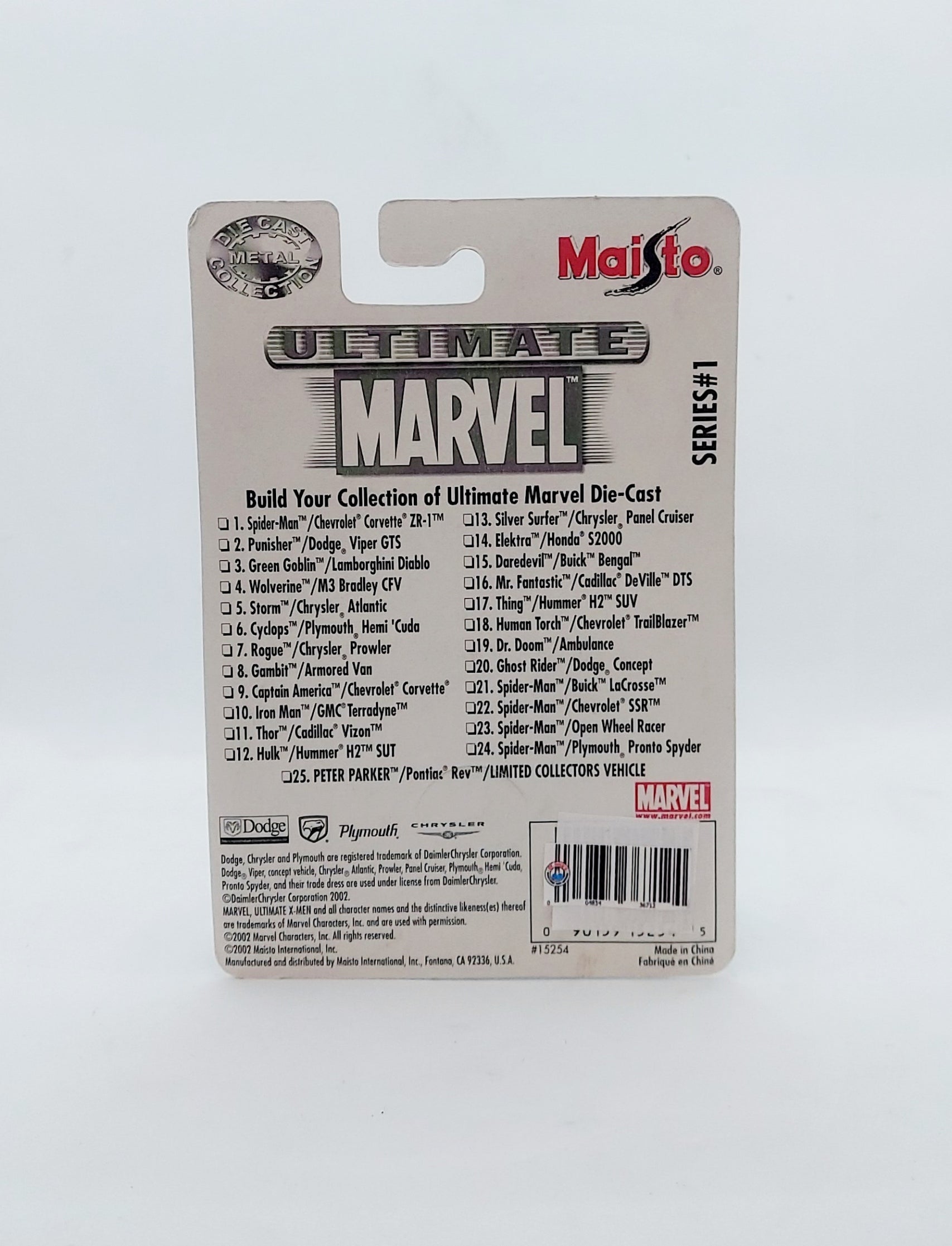 2002 Maisto Ultimate Marvel Series #1 The Punisher Dodge Viper GTS image 2