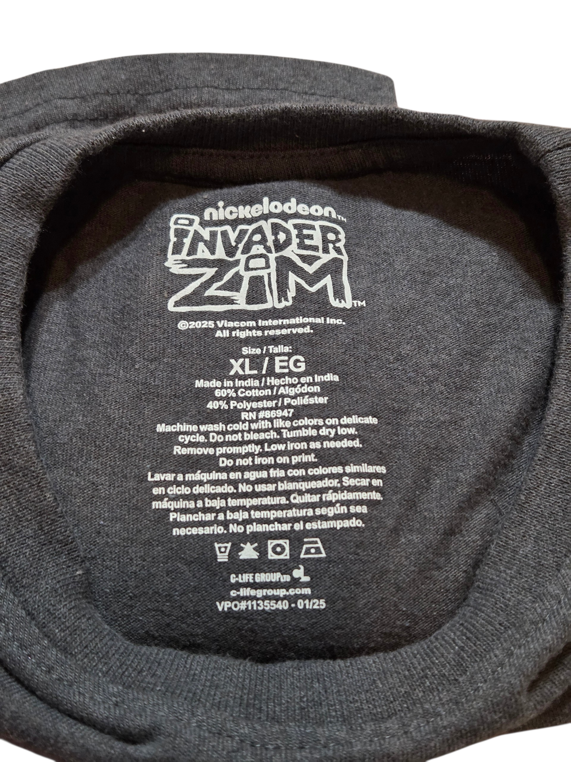 Nickelodeon Invader Zim GIR Riding Pig Black Graphic T-Shirt Size XL image 3